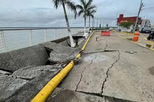 Colapsa malecón de Alvarado, envían reporte a Conagua