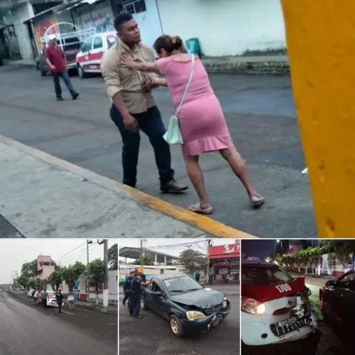 Conductor presuntamente ebrio provoca choque y deja una mujer lesionada en San Andrés Tuxtla