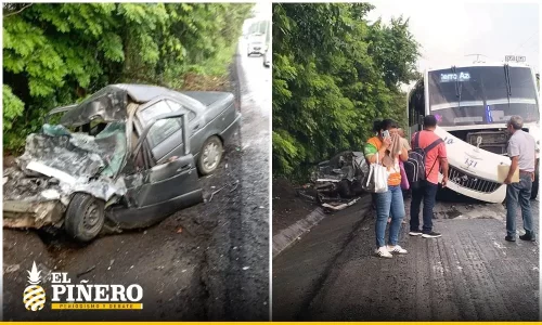 Fatal choque entre automóvil y camión de pasajeros deja un muerto y varios lesionados en el norte de Veracruz