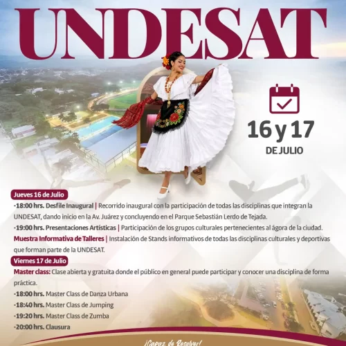 Invitan a disfrutar de la Expo Feria UNDESAT con actividades culturales, artísticas y deportivas en San Andrés Tuxtla