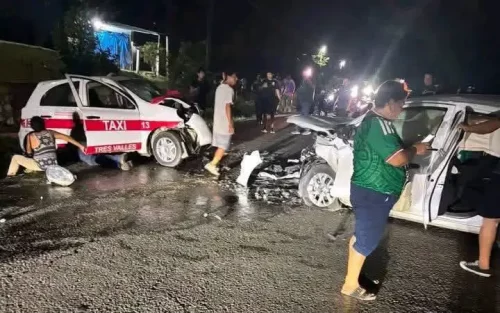 Muere taxista tras choque frontal en la carretera federal 145, en Ciudad Alemán