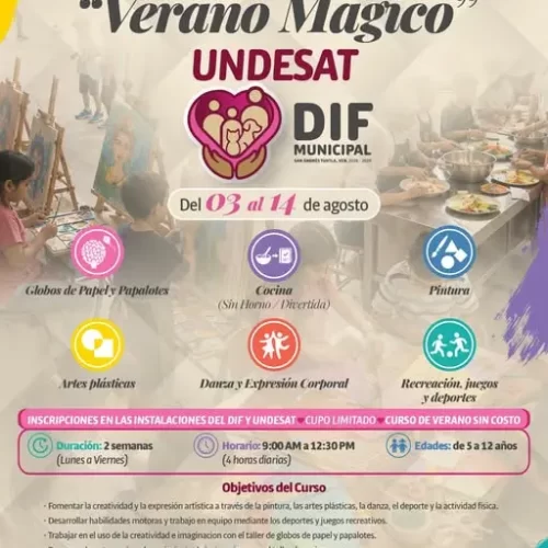 Invitan a niñas y niños a participar en el curso gratuito «Verano Mágico UNDESAT» en San Andrés Tuxtla