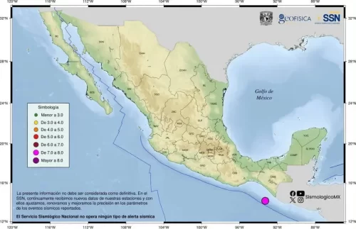 Sismo de magnitud 7.4 se percibe en Los Tuxtlas; epicentro fue frente a las costas de Chiapas