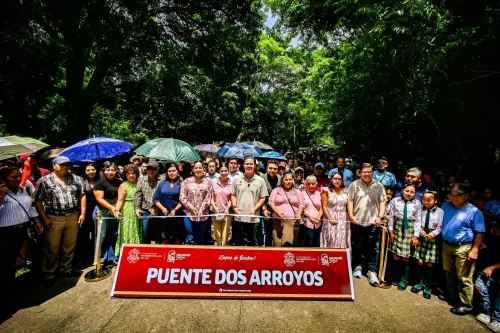 Inauguran Puente Dos Arroyos en beneficio de comunidades de San Andrés Tuxtla