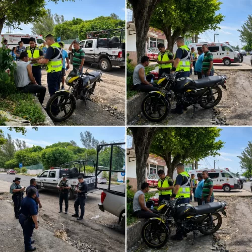 Motociclista sufre golpes leves tras accidente con taxi en la carretera Federal 180